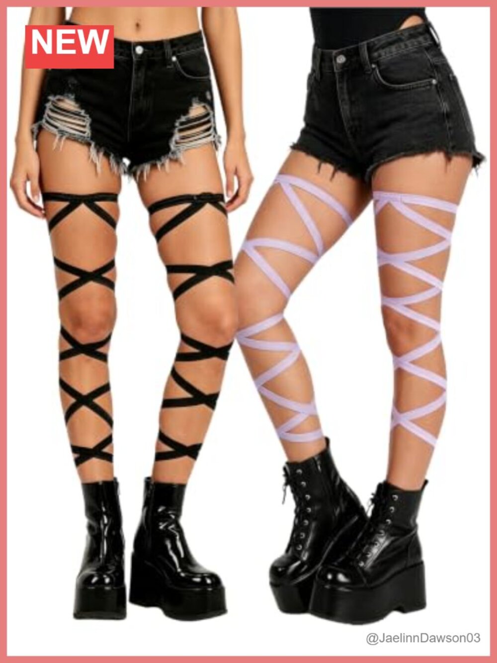 Rave Leg Wraps Nylon Elastic Crisscross Festival Cosplay Accessory